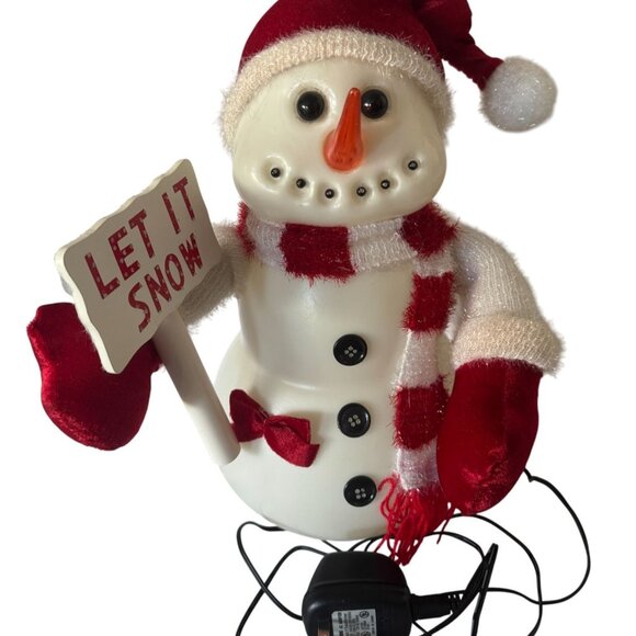 13" Fiber Optic Snowman w/box VIDEO Christmas Let It Snow! - Picture 2 of 5